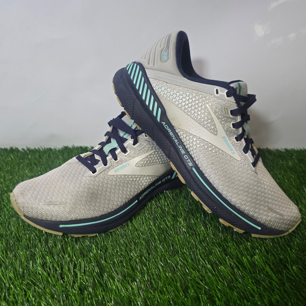 Brooks 9.5 Grey Adrenaline GTS 22 Running Shoes Womens Support Sneakers